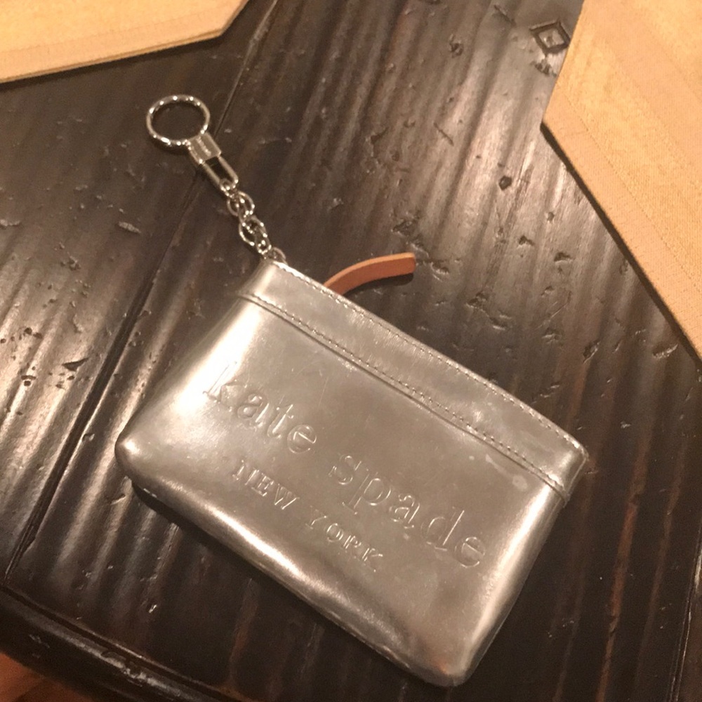KATE SPADE Silver Coin Purse/ Key Chain.